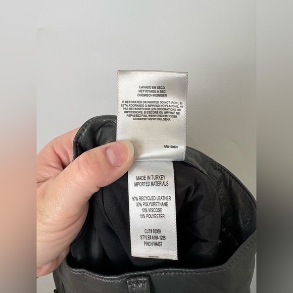 NWOT Agolde Recycled Leather 90s Pinch Waist Gray Pants - Picture 6 of 7